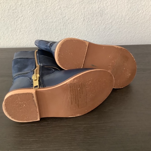 JANIE JACK NAVY LEATHER SUEDE TALL BOOTS EQUESTRIAN GIRLS SIZE 7 - Picture 6 of 7